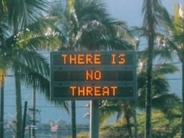 Hawaii false missile alert sign