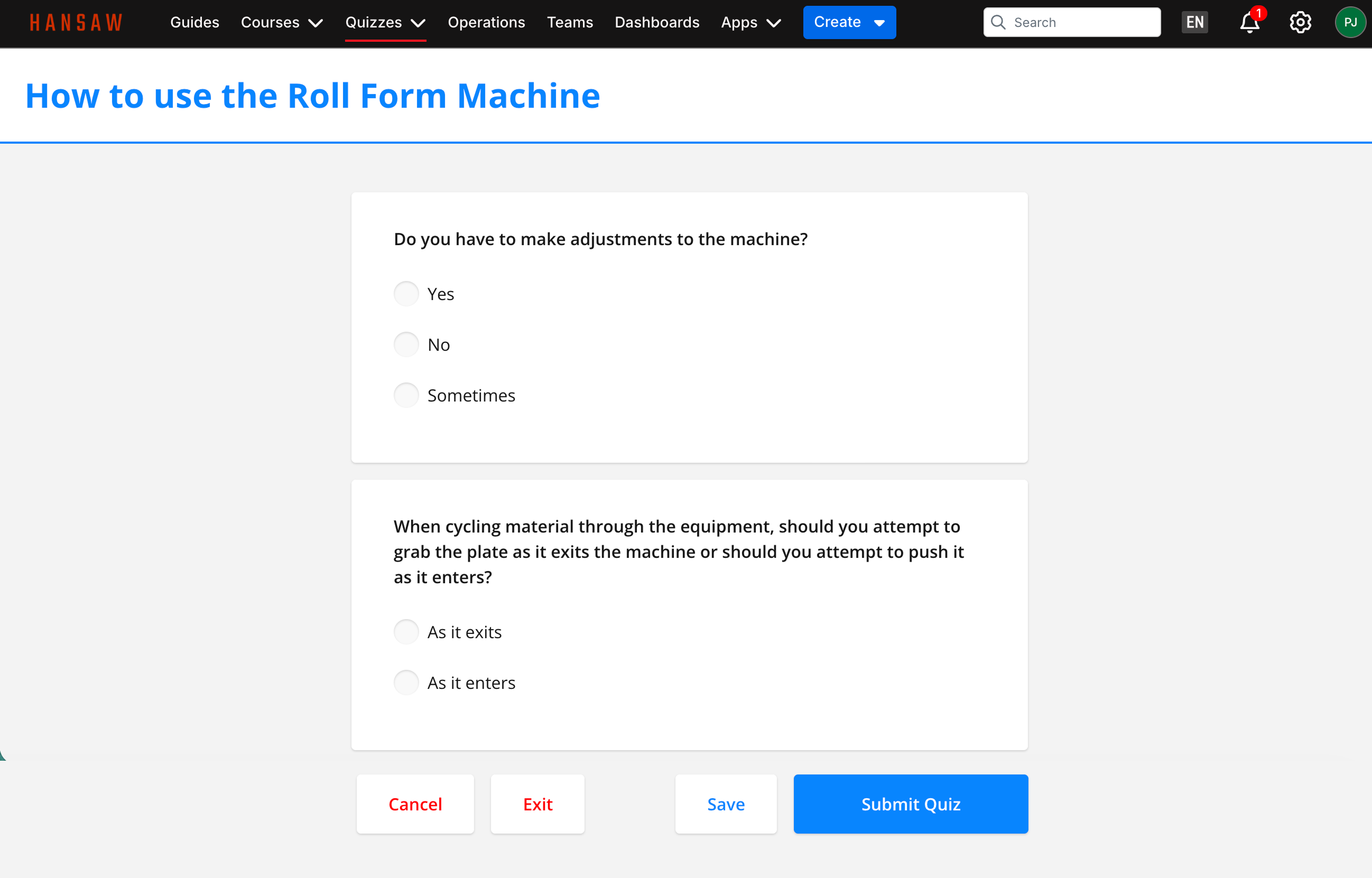 Quiz screenshot 1