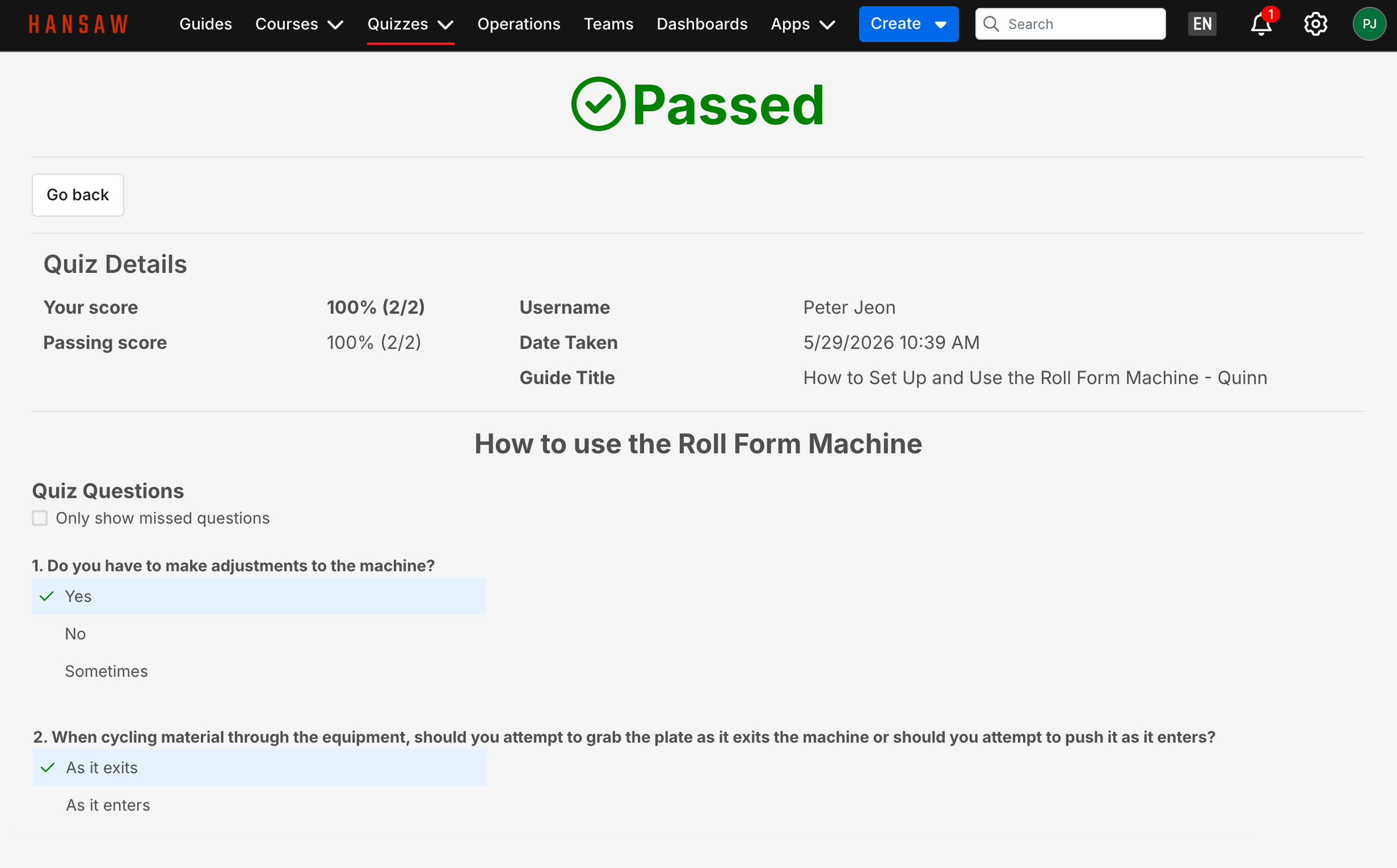 Quiz screenshot 2