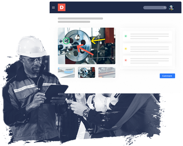 A man building standardized work instructions on a tablet.
